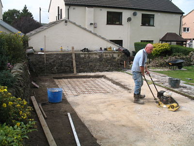 Compacting hardcore for patio